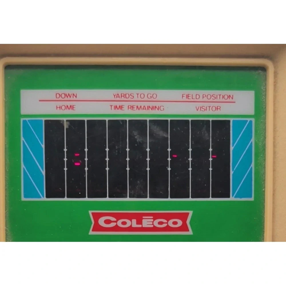 Coleco Handheld Game Tan Electronic Quarterback Football 1978 Vintage